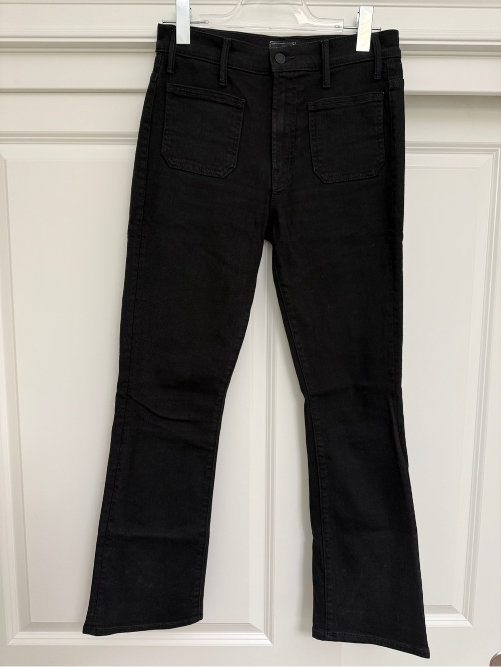 MOTHER Patch Pocket Insider Ankle in Pitch size 27